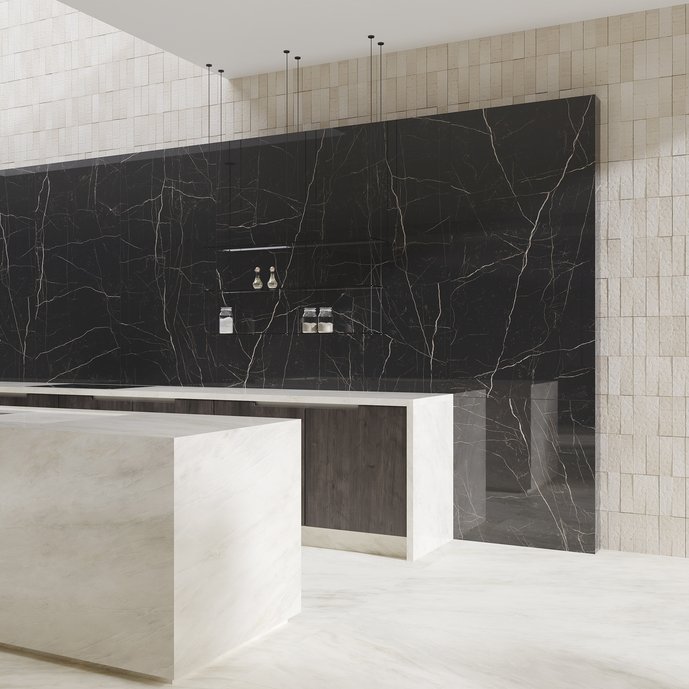 Cozinha com Nero Venato, detalhe 1