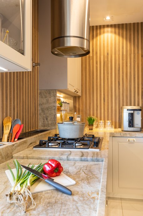 Detalhe de uma cozinha super elegante