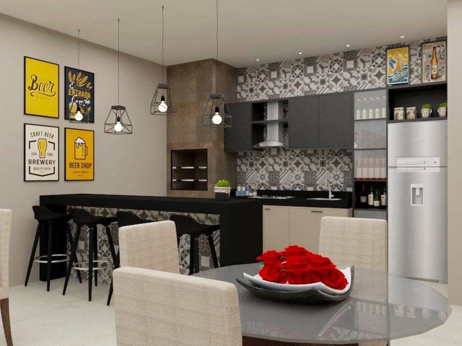 A matéria como essência da criatividade!!! Nesse ambiente o cimento ganhou destaque em uma composição minimalista com o revestimento concretissyma Grigio no piso e na churrasqueira e o Steel Corten Mate, tons que supera as expectativas. Belo, aconchegante e funcional, um clássico contemporâneo que deixou esse ambiente surpreendentemente Lindo.