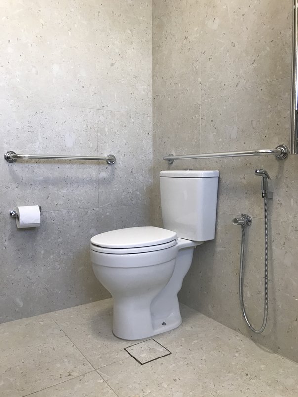 sanitário acessível com barras de apoio