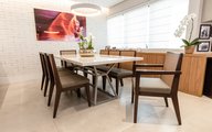 Sala de Jantar com mesa feita sob medida com Lastra Portobello