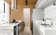 Apartamento tipo studio jovem e moderno, com toques praianos.