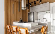 Apartamento tipo studio jovem e moderno, com toques praianos.