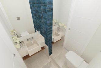 Lavabo com toque Azul