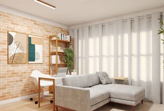Apartamento jovem e descolado com decoração boho e industrial