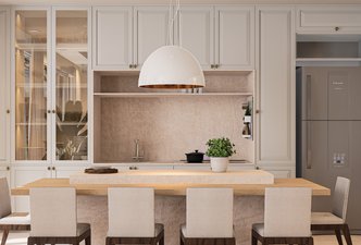 Sofisticação Atemporal: Living com Gourmet Integrado e o Encanto do Taj