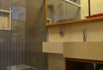 Banheiro com Cuba e Nicho de porcelanato