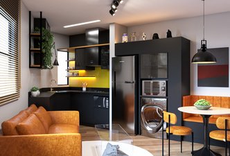Apartamento Studio com decoração contemporânea