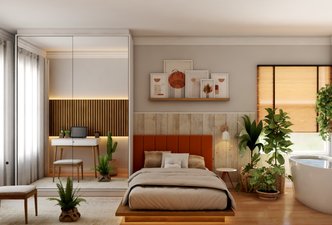 A Tranquilidade dos Sentidos: Benefícios de um Quarto com Banheira e Plantas