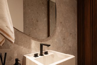 Lavabo com cuba revestida