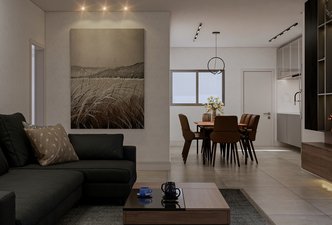 Cinza e Azul: Uma Sinfonia de Elegância Residencial