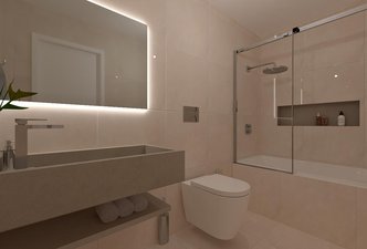 Sala de Banho em Pietra Off White