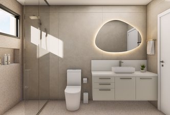 Banho suíte hóspedes - Apartamento M+H