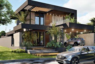 Fachada contemporânea: Casa de Campo