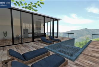 Piscina com Borda em Vidro