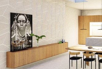 Sala e cozinha integrada (Casa da Serra) 