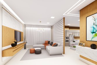 SALA DE TV INTEGRADA - por Vanderly Garcia - A Estrutural Engenharia e Arquitetura