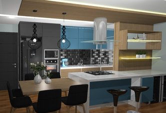 Cozinha em Liverpool Black Brilho e Matt