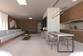 Home integrado com varanda