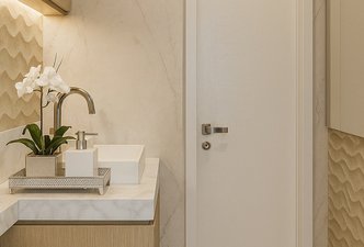 Banheiro Social Loft — Estilo, textura e autenticidade em cada detalhe