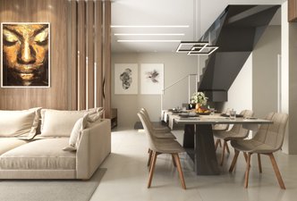 Projeto Residencial AlW Sala de Estar/Jantar