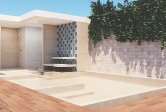Area externa e piscina com PAU BRASIL NATURAL, SALT LAKE SPRING e YASS NUDE