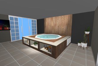 Projeto 3D - Reforma do Spa do Condomínio Bella Vista, Resende/RJ