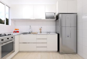 Cozinha - LIVERPOOL WHITE, TRAVERTINO NAVONA BIANCO e ANTARTIDA - Portobello