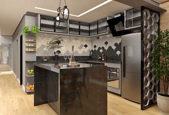 Cozinha com Pavone e Araucaria Clara! 