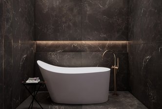 Banheiro Sombra e Ouro - The Edge + Sabbia.