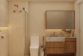 Banheiro elegante e funcional