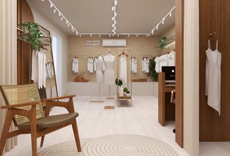 Boutique de roupas femininas com acabamentos Portobello Shop.