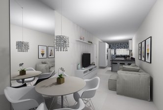 SALA E COZINHA INTEGRADOS
