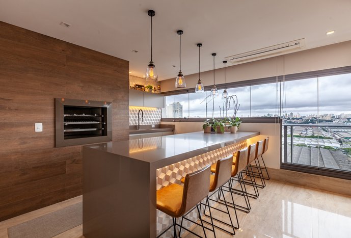 Layout com ambientes amplos