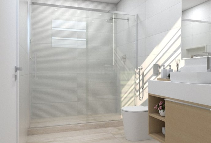 Banheiro Travertino Navona Bianco